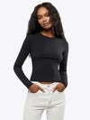 Long Sleeve Tomboy Tee | Black Slim-fit Tomboy-Cottonâ¢