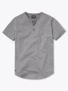 AO Henley Curve-Hem | Heather Grey Signature-fit PYCA ProÂ®