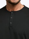 AO Henley Curve-Hem | Black Signature-fit PYCA ProÂ®