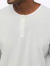 AO Long Sleeve Henley Curve-Hem | White Signature-fit PYCA ProÂ®
