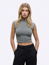Sleeveless Tomboy Tee | Heather Grey Slim-fit Tomboy-Cottonâ¢