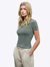 Tomboy Tee | Sage Slim-fit Tomboy-Cottonâ¢