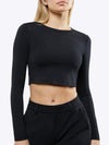 Long Sleeve Tomboy Tee Cropped | Black Slim-fit Tomboy-Cottonâ¢