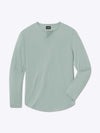 AO Long Sleeve Henley Curve-Hem Tee | Slate Grey Signature-Fit PYCA ProÂ®