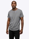 AO Henley Curve-Hem | Heather Grey Signature-fit PYCA ProÂ®