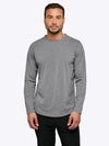 AO Long Sleeve Curve-Hem Tee | Heather Grey Signature-fit PYCA ProÂ®