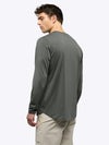 AO Long Sleeve Henley Curve-Hem Tee | Castor Grey Signature-Fit PYCA ProÂ®