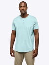 AO Henley Curve-Hem Tee | Sterling Blue Signature-Fit PYCA ProÂ®
