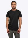 AO Henley Curve-Hem | Black Signature-fit PYCA ProÂ®