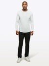 AO Long Sleeve Henley Curve-Hem | White Signature-fit PYCA ProÂ®