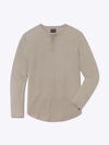 AO Long Sleeve Henley Curve-Hem Tee | Pure Cashmere Signature-Fit PYCA ProÂ®