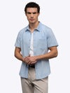 SoHo Short Sleeve Button Up | Oxford Blue Signature-fit