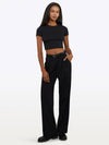 Tomboy Tee Cropped | Black Slim-fit Tomboy-Cottonâ¢