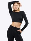 Long Sleeve Tomboy Tee Cropped | Black Slim-fit Tomboy-Cottonâ¢