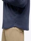 AO Long Sleeve Henley Curve-Hem | Pacific Blue Signature-fit PYCA ProÂ®