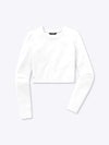 Long Sleeve Tomboy Tee Cropped | White Slim-fit Tomboy-Cottonâ¢