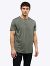 AO Henley Curve-Hem Tee | Gunmetal Signature-Fit PYCA ProÂ®
