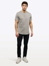 AO Henley Curve-Hem Tee | Morning Dove Signature-Fit PYCA ProÂ®