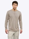 AO Long Sleeve Henley Curve-Hem Tee | Pure Cashmere Signature-Fit PYCA ProÂ®