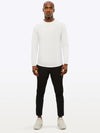 AO Long Sleeve Curve-Hem Tee | White Signature-fit PYCA ProÂ®