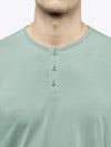 AO Long Sleeve Henley Curve-Hem Tee | Slate Grey Signature-Fit PYCA ProÂ®