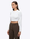 Long Sleeve Tomboy Tee Cropped | White Slim-fit Tomboy-Cottonâ¢