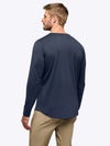 AO Long Sleeve Henley Curve-Hem | Pacific Blue Signature-fit PYCA ProÂ®