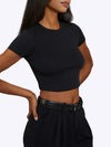 Tomboy Tee Cropped | Black Slim-fit Tomboy-Cottonâ¢