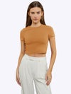 Tomboy Tee Cropped | Caramel Slim-fit Tomboy-Cottonâ¢