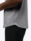 AO Henley Curve-Hem | Heather Grey Signature-fit PYCA ProÂ®