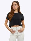 Almost Friday Tee Cropped | Black Classic-fit PYCA ProÂ®