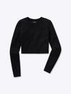 Long Sleeve Tomboy Tee Cropped | Black Slim-fit Tomboy-Cottonâ¢
