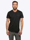 AO V-Neck Curve-Hem Tee | Black Signature-fit PYCA ProÂ®