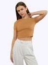 Tomboy Tee Cropped | Caramel Slim-fit Tomboy-Cottonâ¢