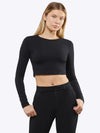 Long Sleeve Tomboy Tee Cropped | Black Slim-fit Tomboy-Cottonâ¢