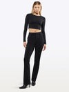 Long Sleeve Tomboy Tee Cropped | Black Slim-fit Tomboy-Cottonâ¢