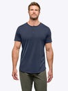 AO Henley Curve-Hem | Pacific Blue Signature-fit PYCA ProÂ®