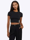 Tomboy Tee Cropped | Black Slim-fit Tomboy-Cottonâ¢