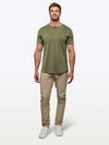 AO Henley Curve-Hem | Capers Signature-Fit PYCA ProÂ®
