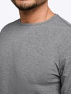 AO Long Sleeve Curve-Hem Tee | Heather Grey Signature-fit PYCA ProÂ®