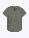 AO Henley Curve-Hem Tee | Gunmetal Signature-Fit PYCA ProÂ®