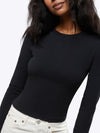 Long Sleeve Tomboy Tee | Black Slim-fit Tomboy-Cottonâ¢
