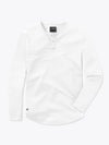 AO Long Sleeve Henley Curve-Hem | White Signature-fit PYCA ProÂ®