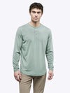 AO Long Sleeve Henley Curve-Hem Tee | Slate Grey Signature-Fit PYCA ProÂ®