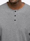 AO Henley Curve-Hem | Heather Grey Signature-fit PYCA ProÂ®