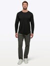 AO Long Sleeve Curve-Hem Tee | Black Signature-fit PYCA ProÂ®